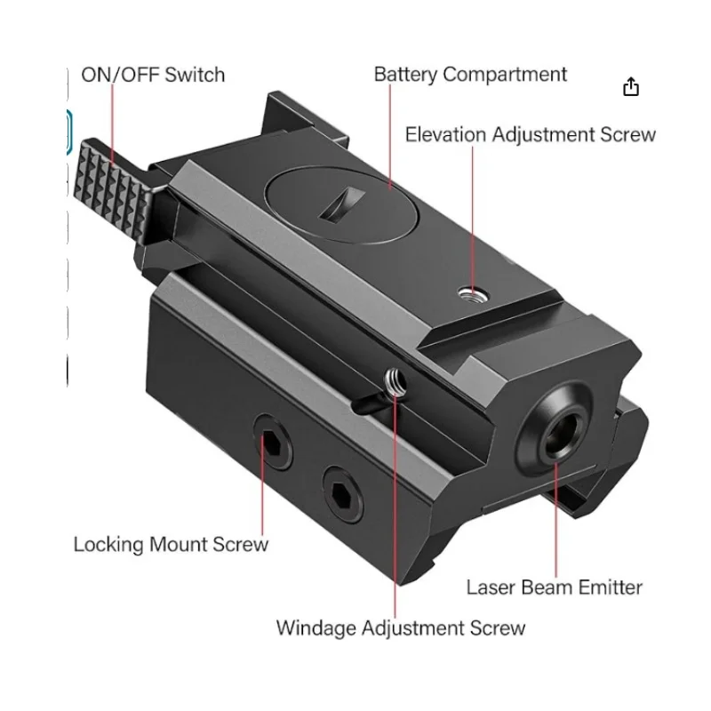 Laser Pointer Laser Sight Red Dot Laser Sight Red Green Laser Sight USB Rechargeable Weapon Laser Sight For Rifle Handgun Pistol Airsoft Gun Shooting Pointer Lasers