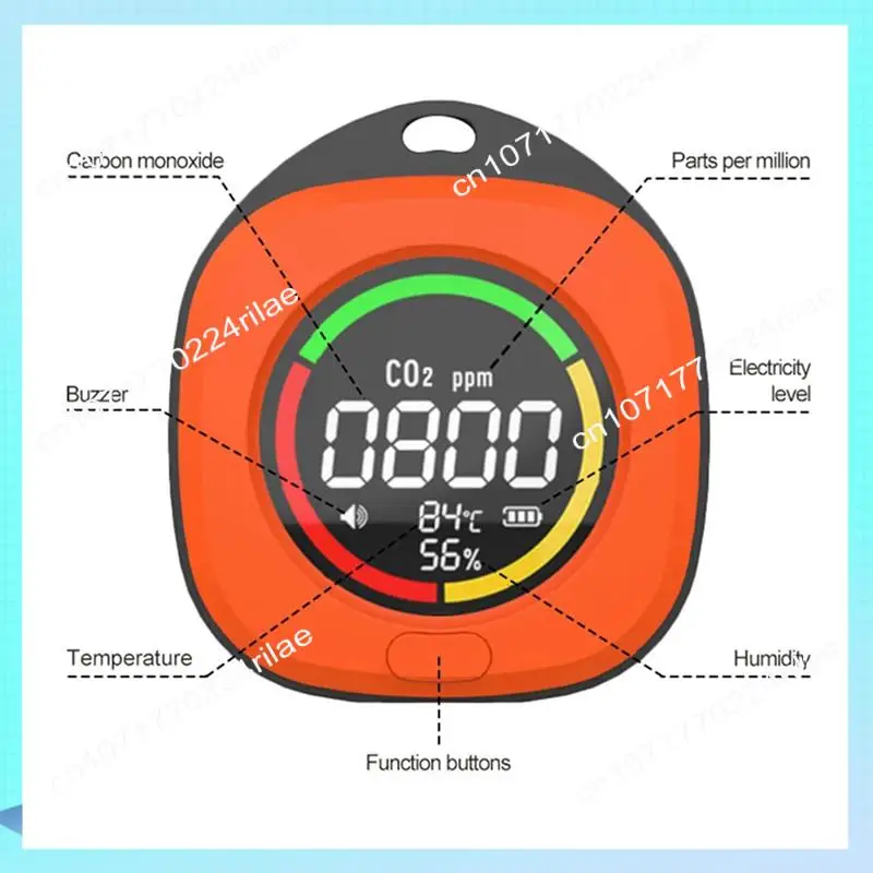 A17Z K5C Mini Carbon Dioxide Detector CO Tester Air Quality Portable Monitor LED Screen USB Typc-C Charging Indoor