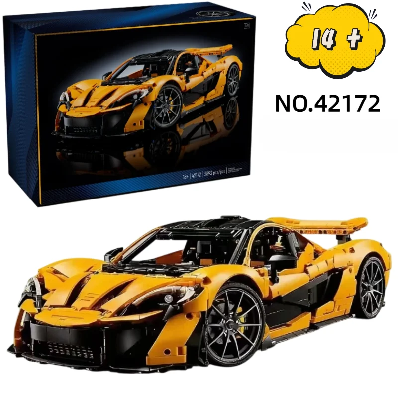 새로운 도착 3893Pcs 빌딩 블록 42172 맥라렌 P1 Moc 벽돌 모델 성인용 스포츠카 장난감 소년 크리스마스 선물