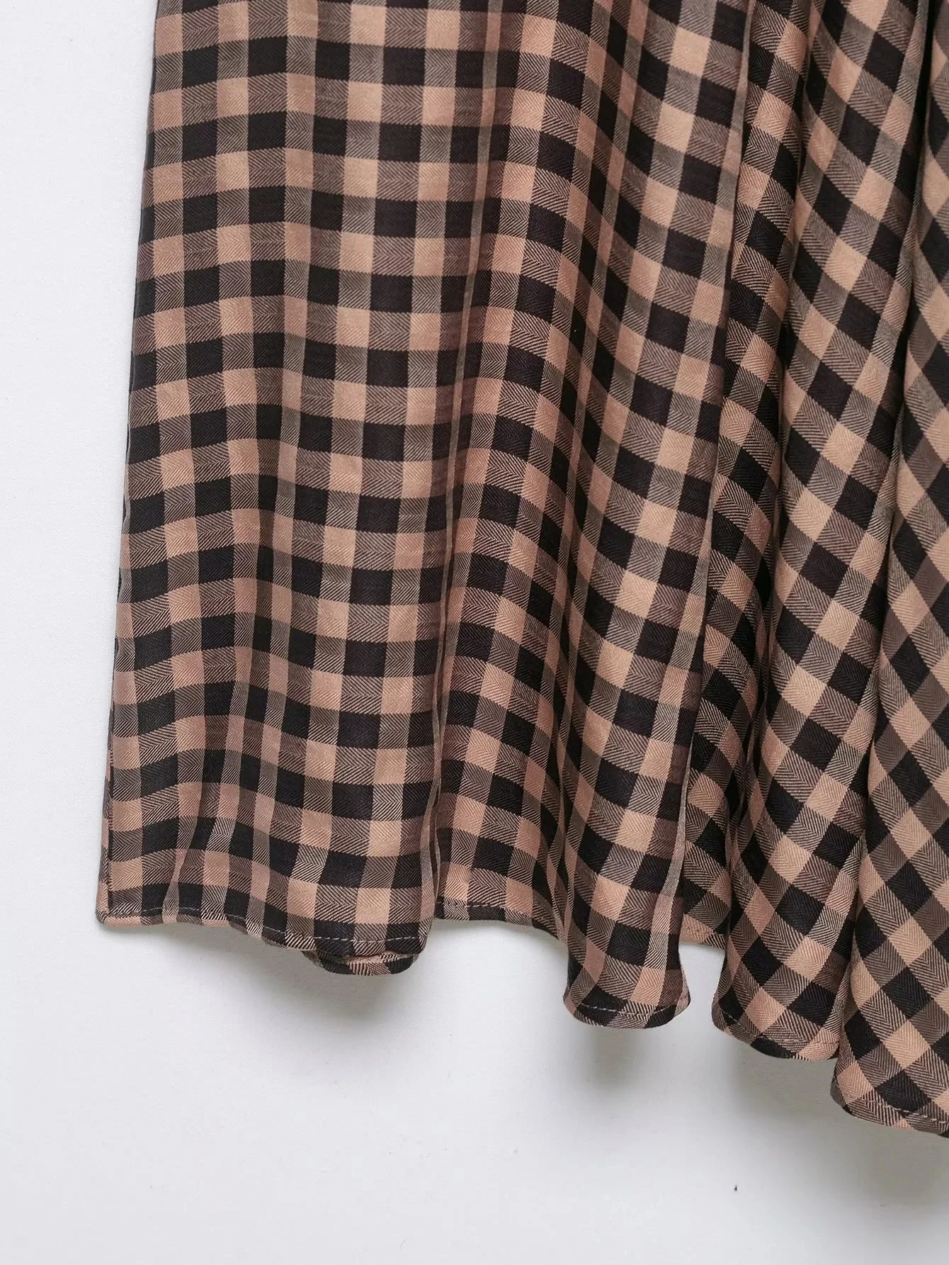 KONDALA Vintage Casual Chic Damenrock Gingham Reißverschluss Lockerer Spitzenrock Neue Mode 2026 Frühling Sommer Urlaub Damen Langer Rock – Detail 9