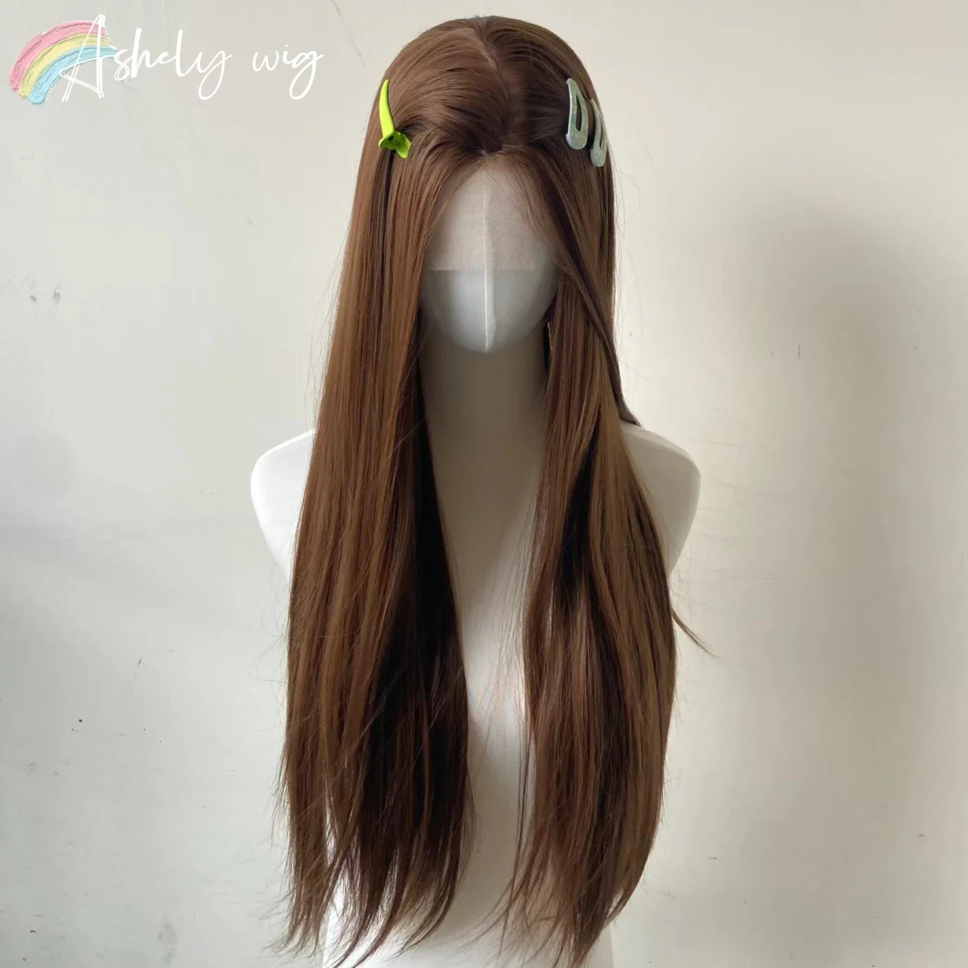 Synthetic Wig Honey Brown 13x4 Lace Front Long Straight Wig Daily Use Wear and Go Front Lace Glueless Wig