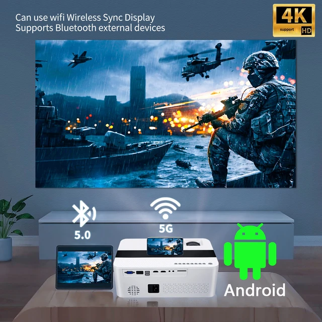 Proyector 4K 10000 lúmenes Wifi al aire libre  Proyector Android 4K 10000  lúmenes-Vs627-Aliexpress