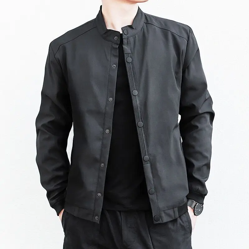 2023 Spring Autumn KPOP Fashion Harajuku Jackets Men Ropa Hombre Loose Casual All Match Tops Solid Chic Long Sleeve Outerwear