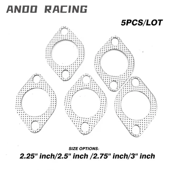 5pcs/Lot Aluminum 2.25 inch 56mm Car Engine Exhaust Gasket Downpipe Flange Universal Exhaust Pipe Gasket with two holes YC101291 1