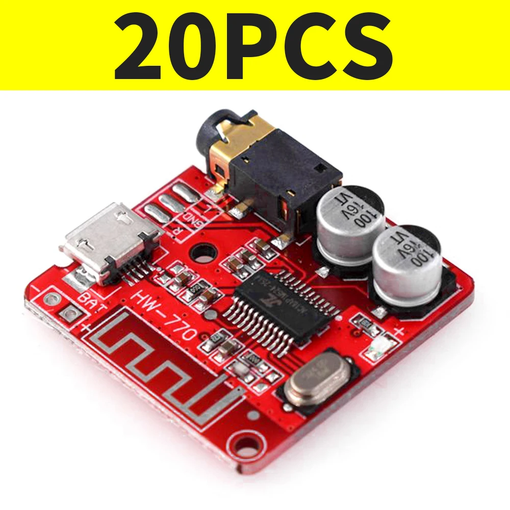 

10/20PCS Bluetooth-compatible 5.0 Audio Receiver Board MP3 Lossless Decoder Board Wireless Stereo Music Module 3.7-5V XY-BT-Mini
