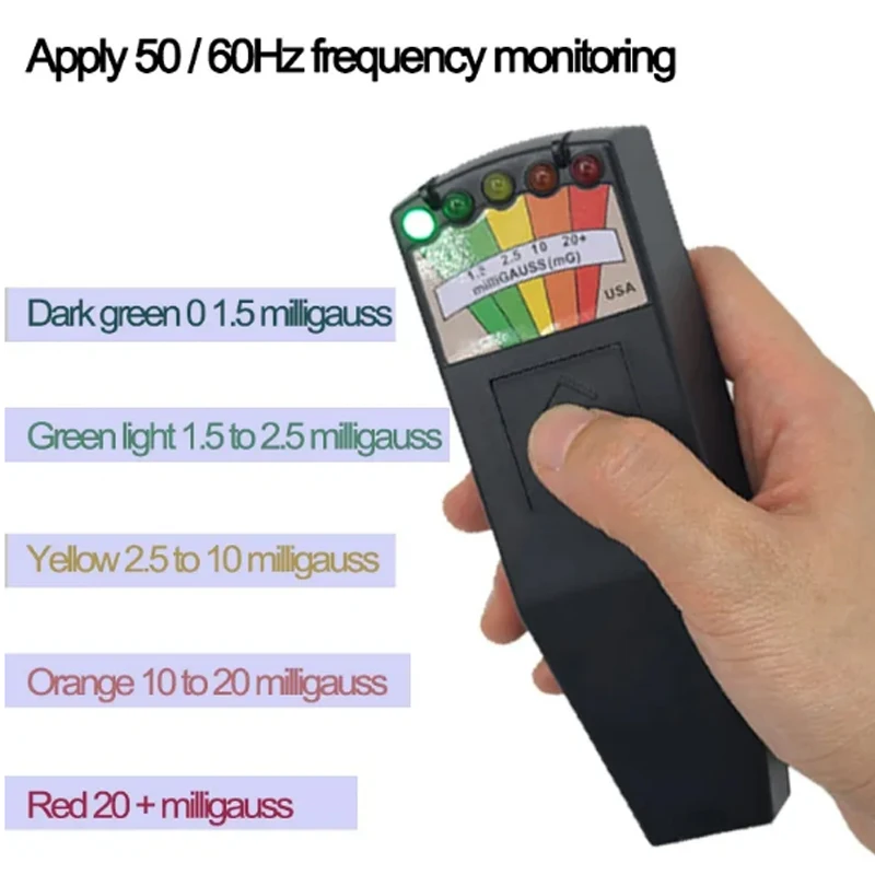 K2 Electromagnetic Field Radiation Tester EMF Reader Electromagnetic Detector Magnetic Field Meter 5 LED Indicator Gauss Meter radiation detector emf meter tester