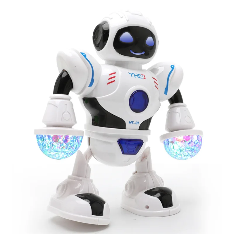 

Christmas GiftsSpace Dancing Robot Model Children's Electric Toys Light Net Red Music Hands And Feet Can Swing