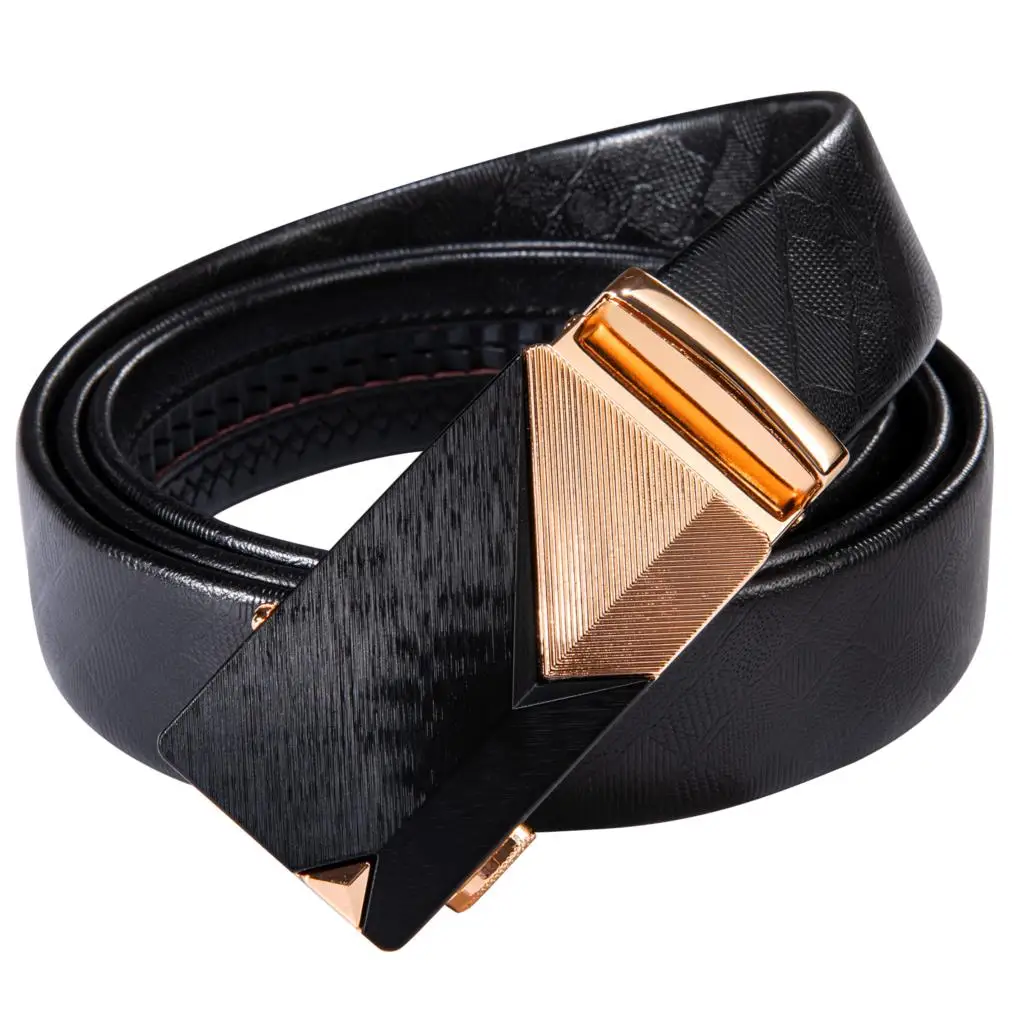 

Luxury Belts for Men Black Leather Metal Automatic Buckle Rachat Cowskin Waistband Casual Formal Male Straps Barry.Wang