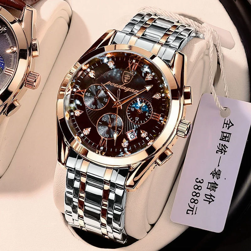 POEDAGAR Luxury Man Watch High Quality Waterproof Chronograph Luminous  Men's Wristwatch Leather Men Quartz Watches Casual Clock - AliExpress