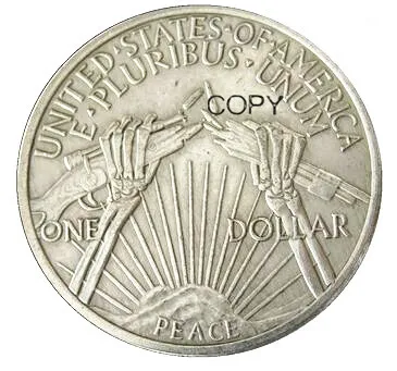 Hb(07)Us Hobo Peace Dollar Skull Zombie Zkeleton Monete Placcate Argento