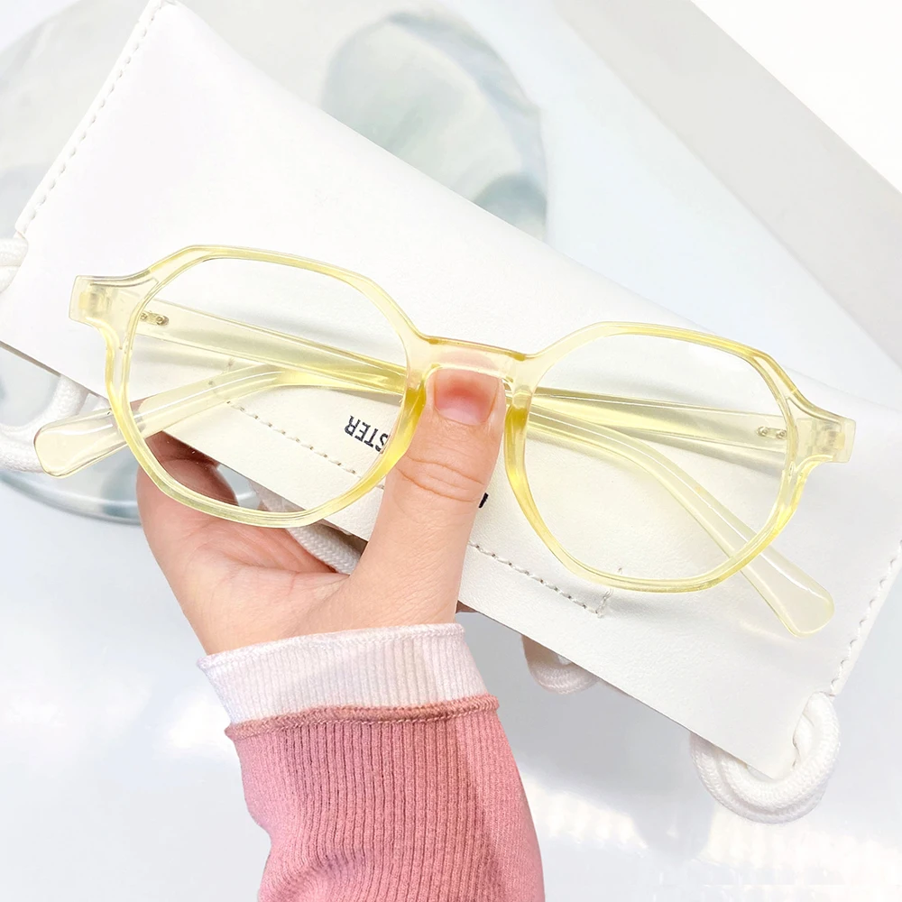Anti Blue Light Eyewear Classic Computer Optical Eyewear Fashion Plain Glasses Stylish Retro Polygon Frame Glasses For Fishing