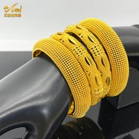 ANIID Luxury Dubai 24K Gold Plated Bangles For Women Arabic Bridal Charm Bracelet Nigerian Wedding Gift African Jewelry Party