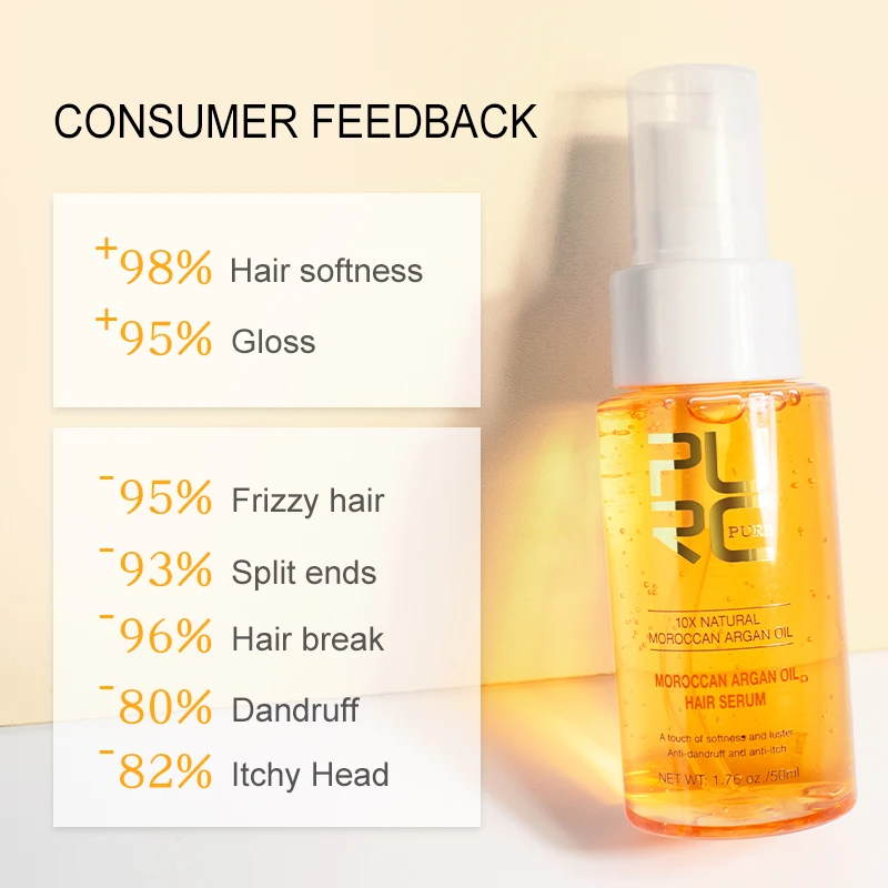 PURC Morocco Argan Oil for Hair Smoothing Deep Nourishment Hydrating & Revitalizing Effects Hair Care Pure