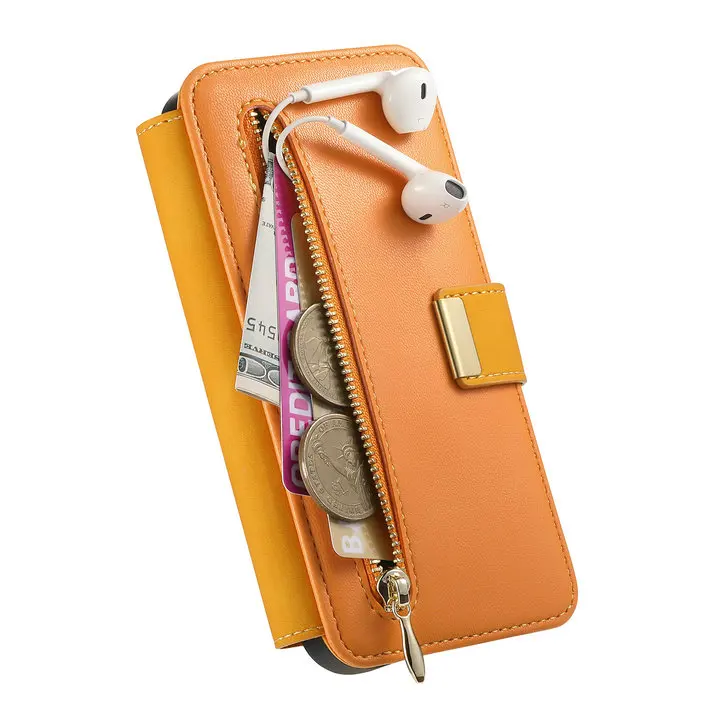 Detachable Leather Zipper Wallet Flip Case