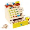 Wooden Simulation Supermarket Cash Register Parent-child Interaction Play-house Educational Toys Infant Math Teaching Aids 1