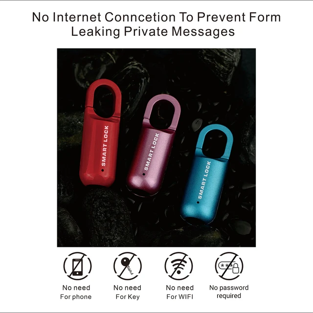MQ-1017 Smart Fingerprint Padlock Waterproof Biometric Lock Portable Keyless Security Lock Anti-Theft Lock for Luggage School 3