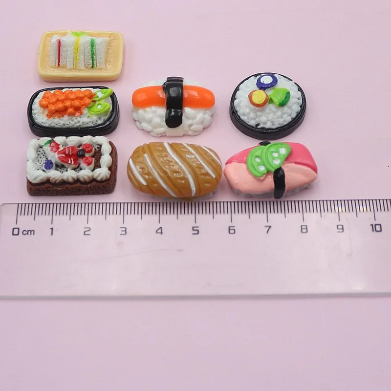 

50pcs/lot Cartoon Cute Food Models Sushi 2-3cm Kids Pretending Toys Birthday Gift