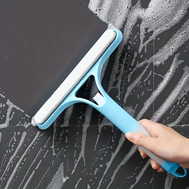 3-in-1 Shower & Glass Cleaner with spray, scrub, and squeegee functions