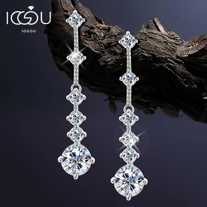 1.18 Carat Moissanite Long Earrings