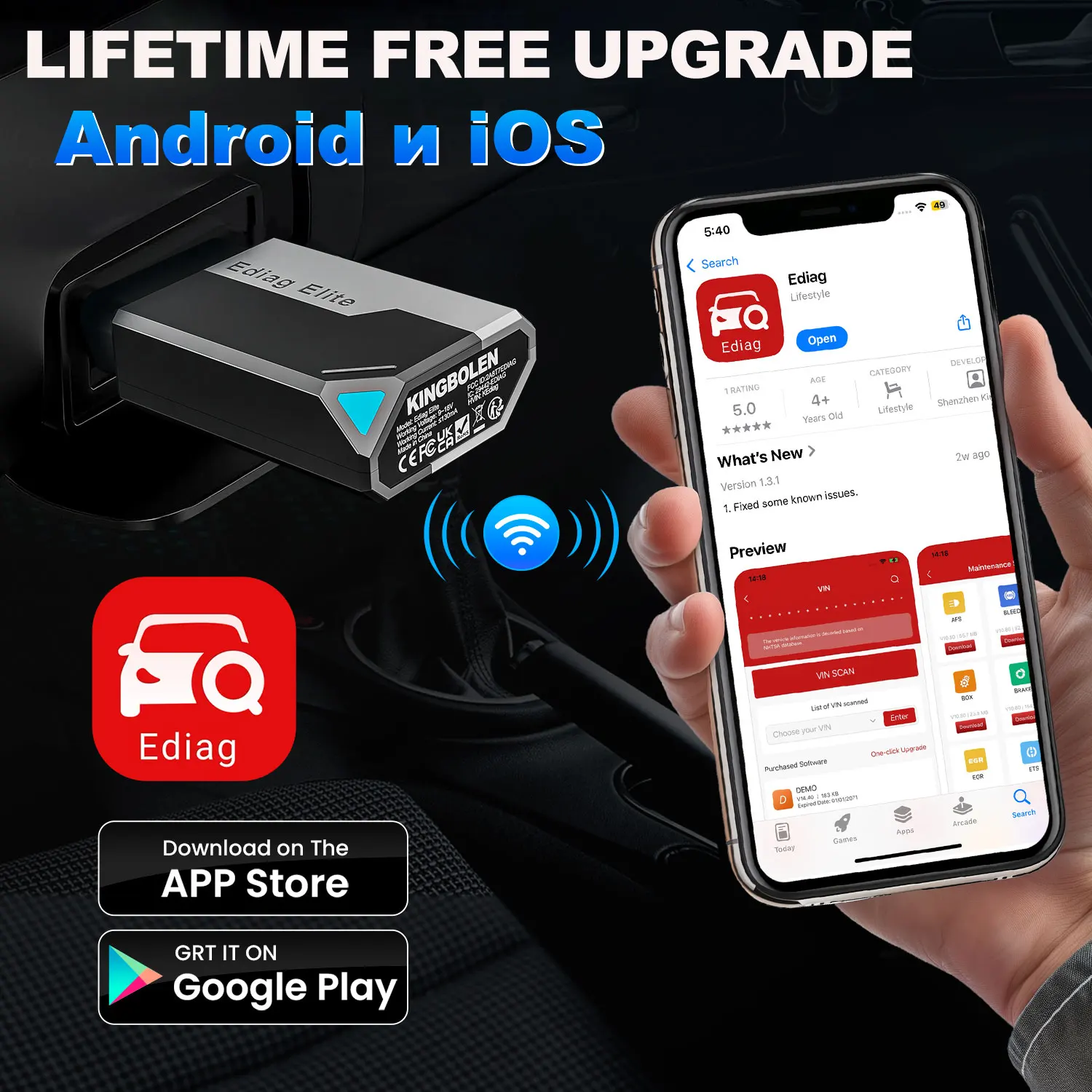 KINGBOLEN Ediag Elite OBD2 Bi-Directional Scanner All System Diagnostic Tool 15+ Hot Reset CANFD Protocol, No Subscriptions 3