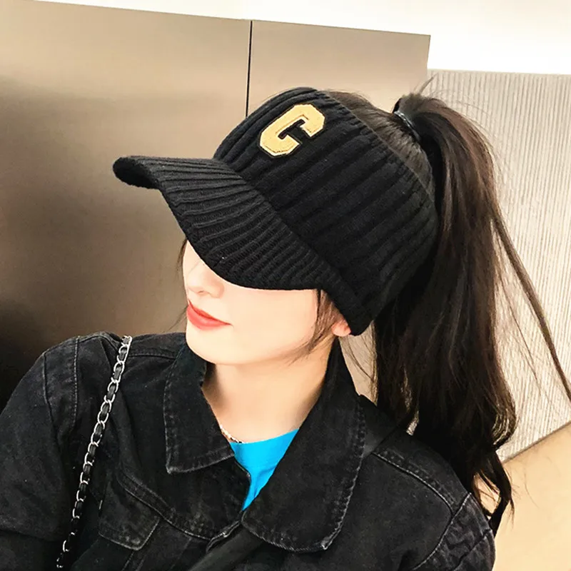 Căciulă de schi casual pentru femei, cu litere C solide, sport, unisex, iarnă caldă, vizor, pălării de agrement, șapcă gorros_voghion.com
