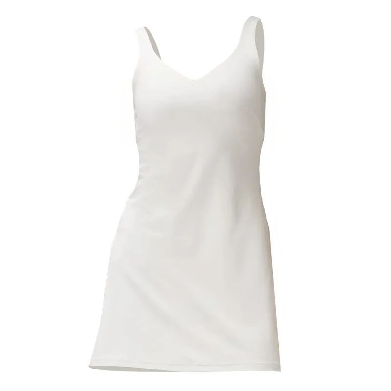 Summer Women's Sports dress Lined Skirt Nylon High Elastic Breathable U-Back Vest with Chest Pad