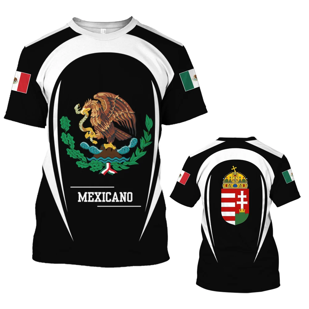 

Mexico Men'S T-Shirt Street Casual Top Mexico Flag Printing Oversize O-Neck T Shirt Fashion Loose Oversized-Shirt Male Clothing