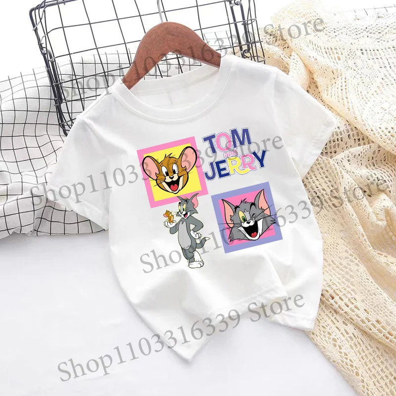 Children's Tom and Jerry Short Sleeve Casual Summer T-Shirt - Fashionable Birthday Gift
