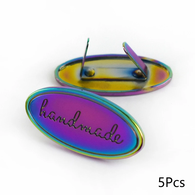 Description Picture 6 of itemDIY Bag Clothes Metal Label Sewing Accessories Handmade Tags Stitch Decoration Word Art Handmade Oval Garment Label High Quality