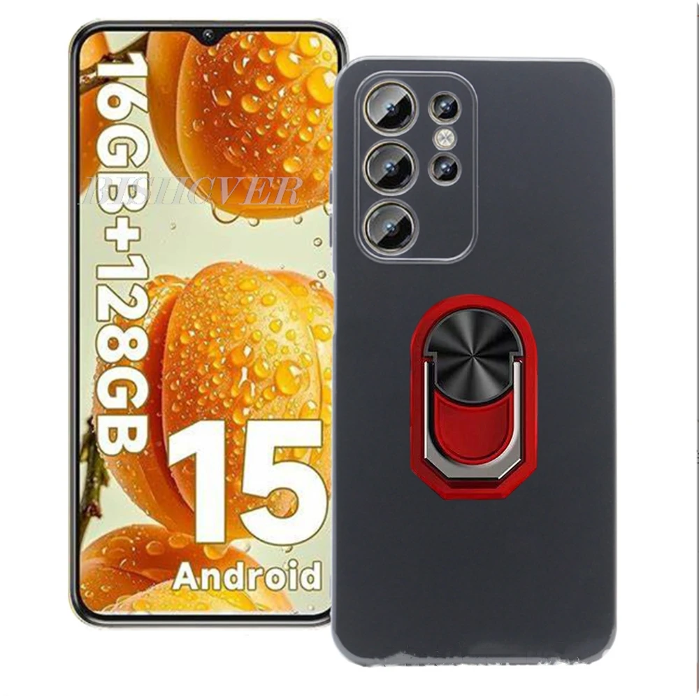 Enhanced Silicone Phone Case with Back Ring Holder Bracket