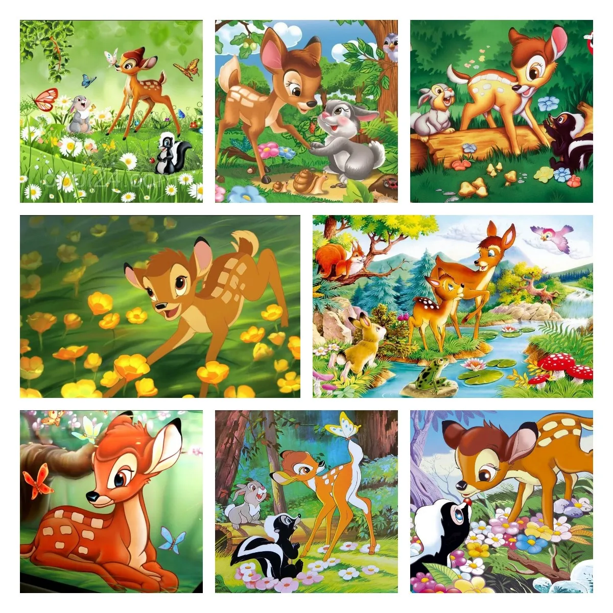 

Canvas Painting Disney Fawn Bambi Cartoon Animals Deer Wall Art Painting Poster Prints for Children Bedroom Home Decoration Gift