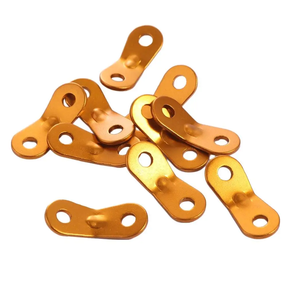 10 Stück Zelts eil spanner aus Aluminium legierung Camping rutsch feste Kabel verschluss schnallen Doppel löcher Winds eil Erdnuss stopper – Detail 36
