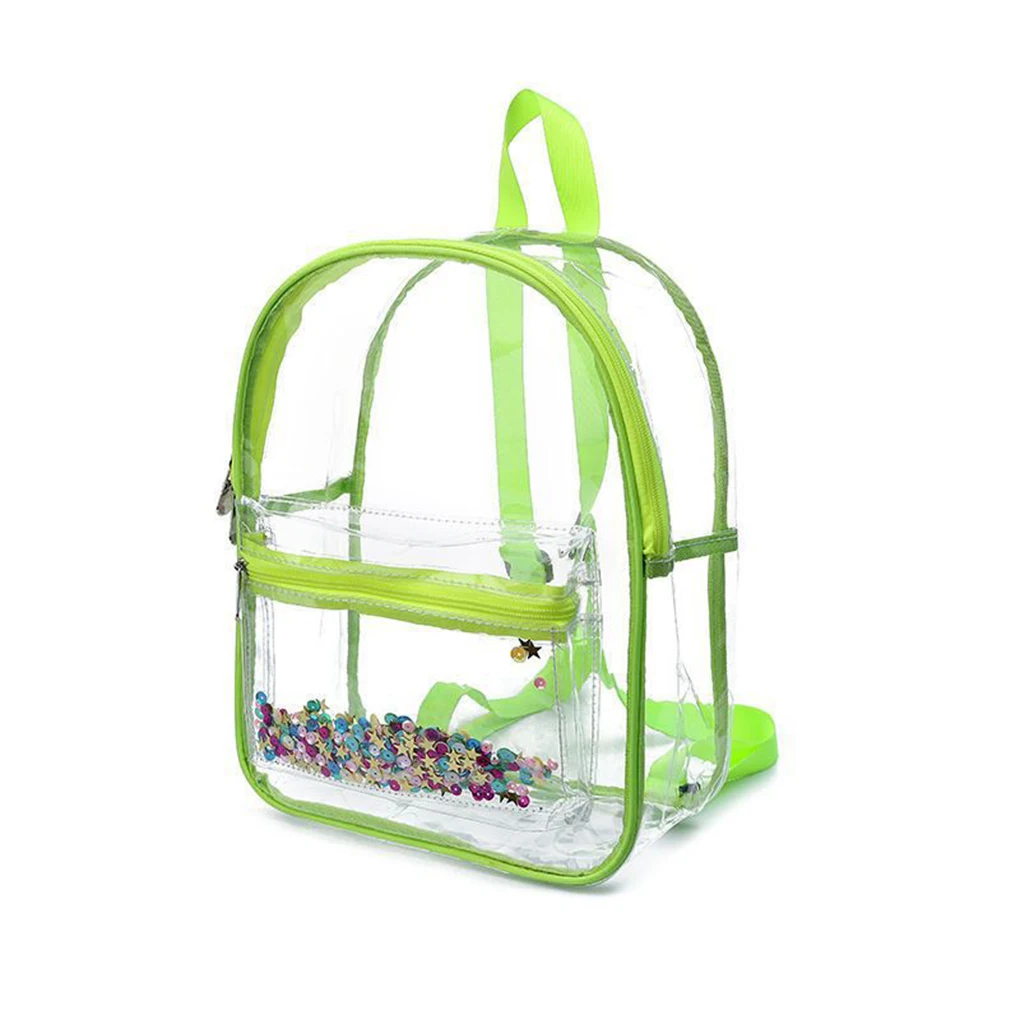 PVC Bag Organizer - Belongings Visible And Organized Waterproof Outdoor Clear Shoulder Bag green small size
