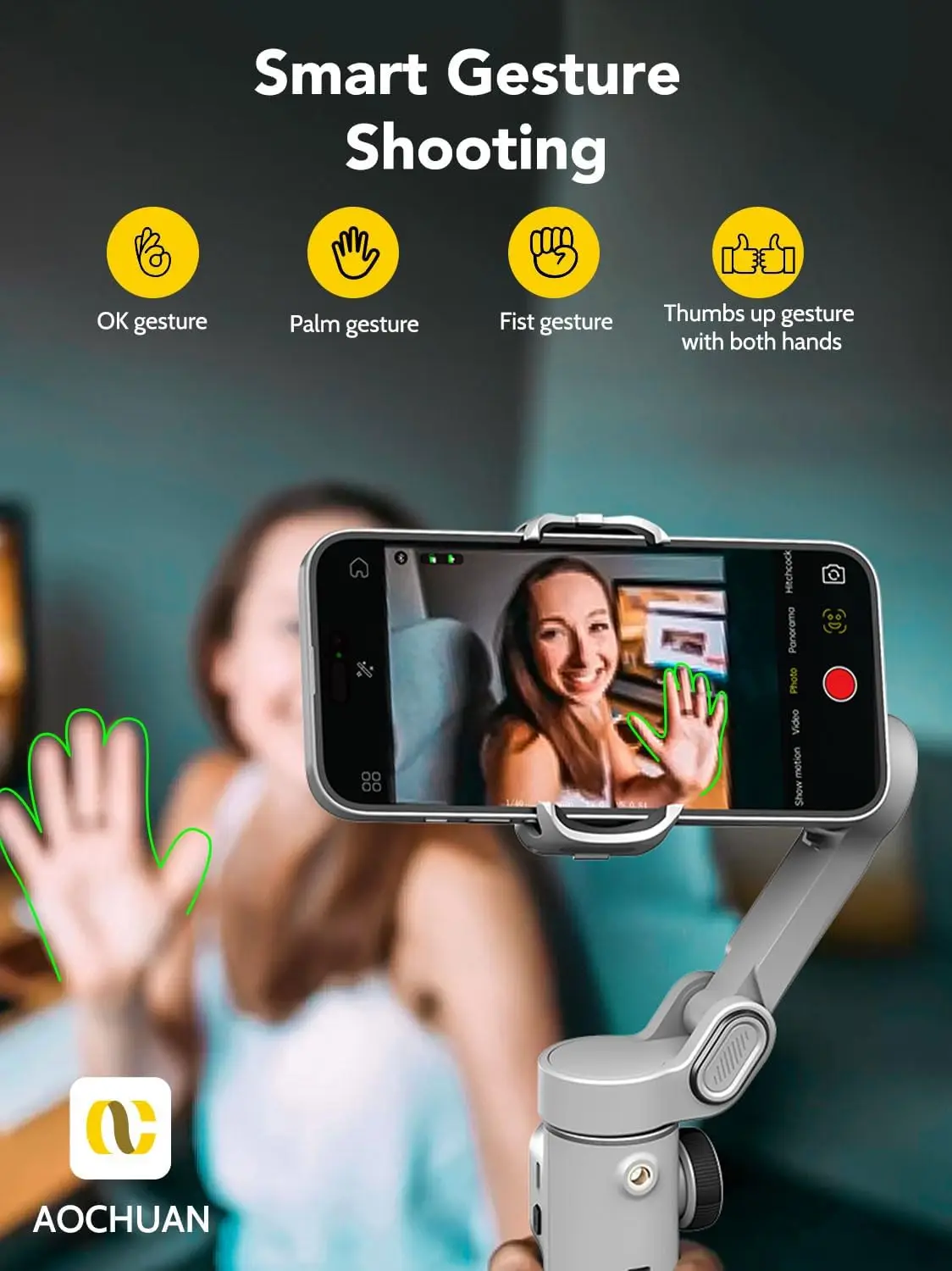 AOCHUAN Smart X2 يده Gimbal 3 محور استقرار المدمج...