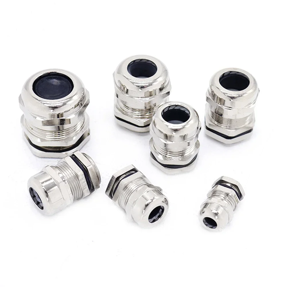 Cable Gland Waterproof IP68 Nickel Plated Brass PG7 For 3-6.5mm PG7 PG9 PG11 PG13.5 PG16 PG19/21/25/29/36/42/48