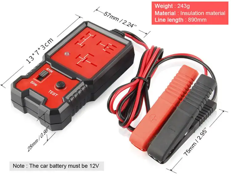 Testeur de relais électronique de voiture 12V, outil de Diagnostic