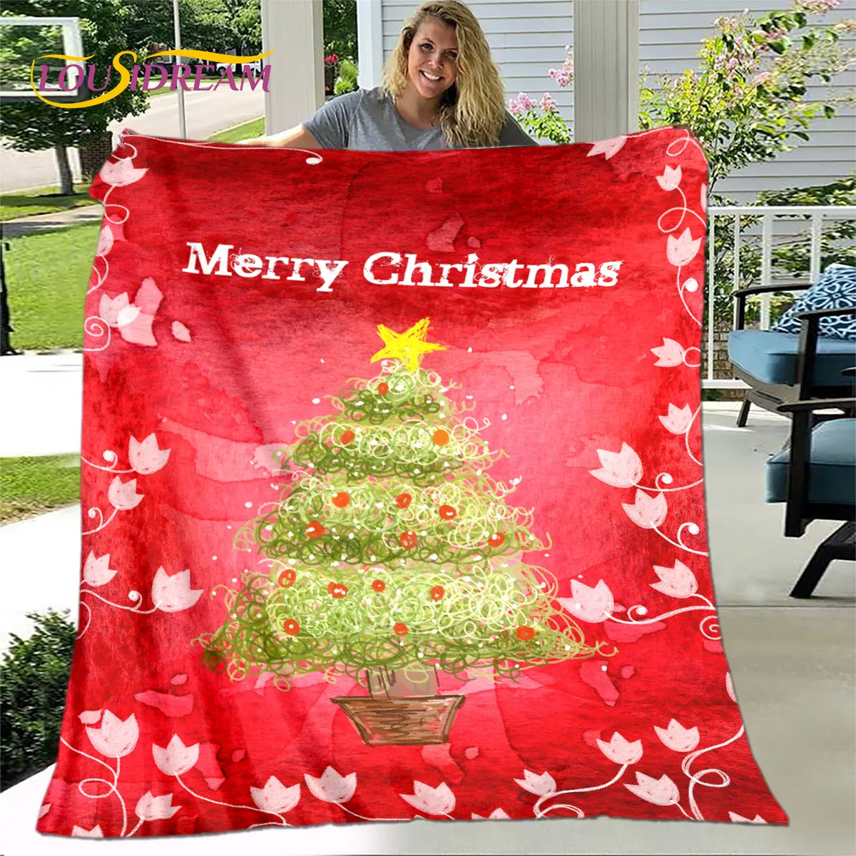 

New Christmas Blanket,Flannel Blanket Throw Blanket,Christmas Decoration Warm Blanket for Living Room Bedroom Beds Sofa Gifts