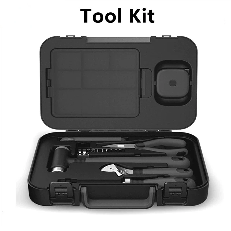 

MIIIW 16Pcs DIY Tool Kit Toolbox General Household Hand Tool With Screwdriver Wrench Hammer Tape Plier Knife Repair Tools