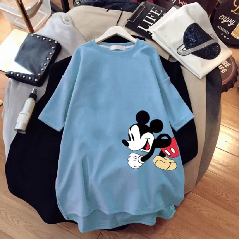 Disney Mickey Mouse T-shirt Summer Cartoon Mid-length Short