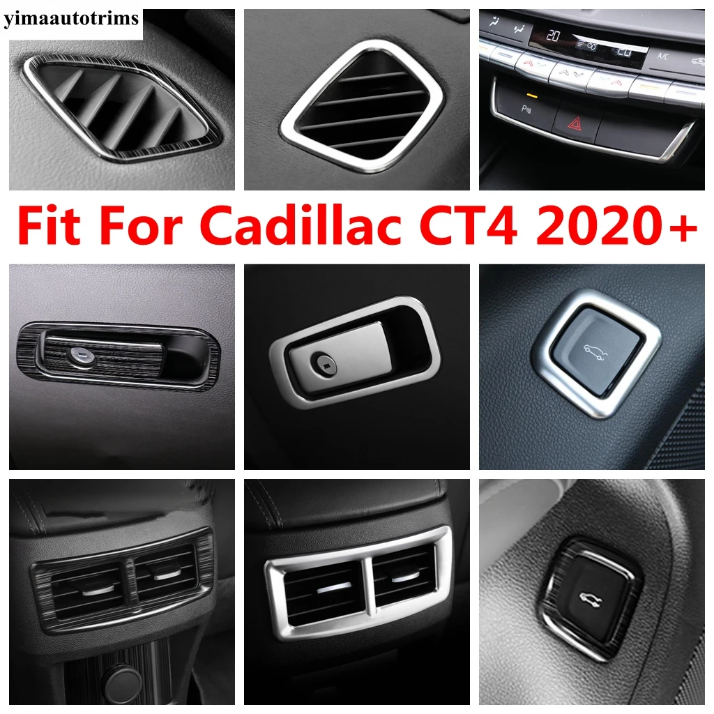 

Side Air Vent / Glove Box Sequin / Warning Light Lamp /Rear Tail Gate Button Cover Trim For Cadillac CT4 2020 - 2022 Accessories