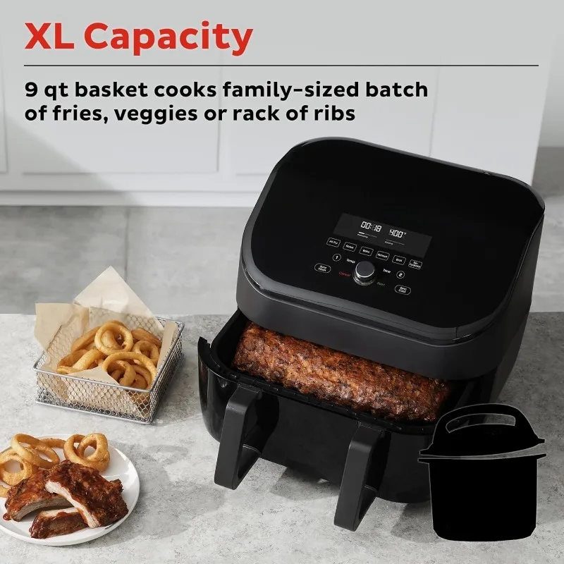 Air Fryer 8 in 1 Functions Fry French Fries Grill Bake Roast Dehydrate Reheat At Same or Different Temperature Easy To Set Up 5