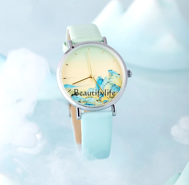 

A Panorama of Rivers and Mountains Watch Classical Chinese Style New Year Birthday Valentine's Day Gift