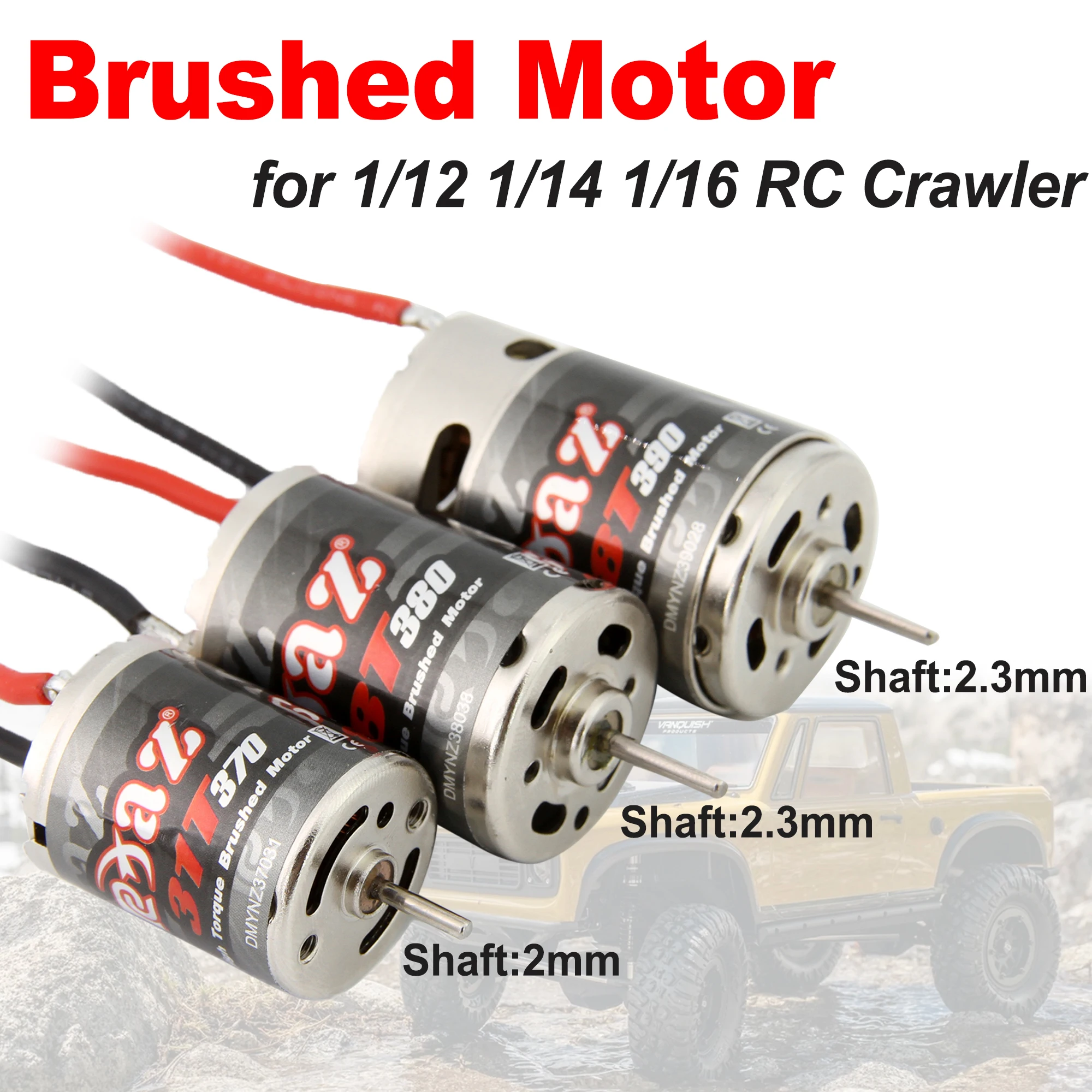 

370 380 390 Stainless Steel 7.2V DC Brushed Motor for 1/12 1/14 1/16 1/24 RC Crawler Monster AXIAL SCX24 B17 TAM54393 TRX 7075