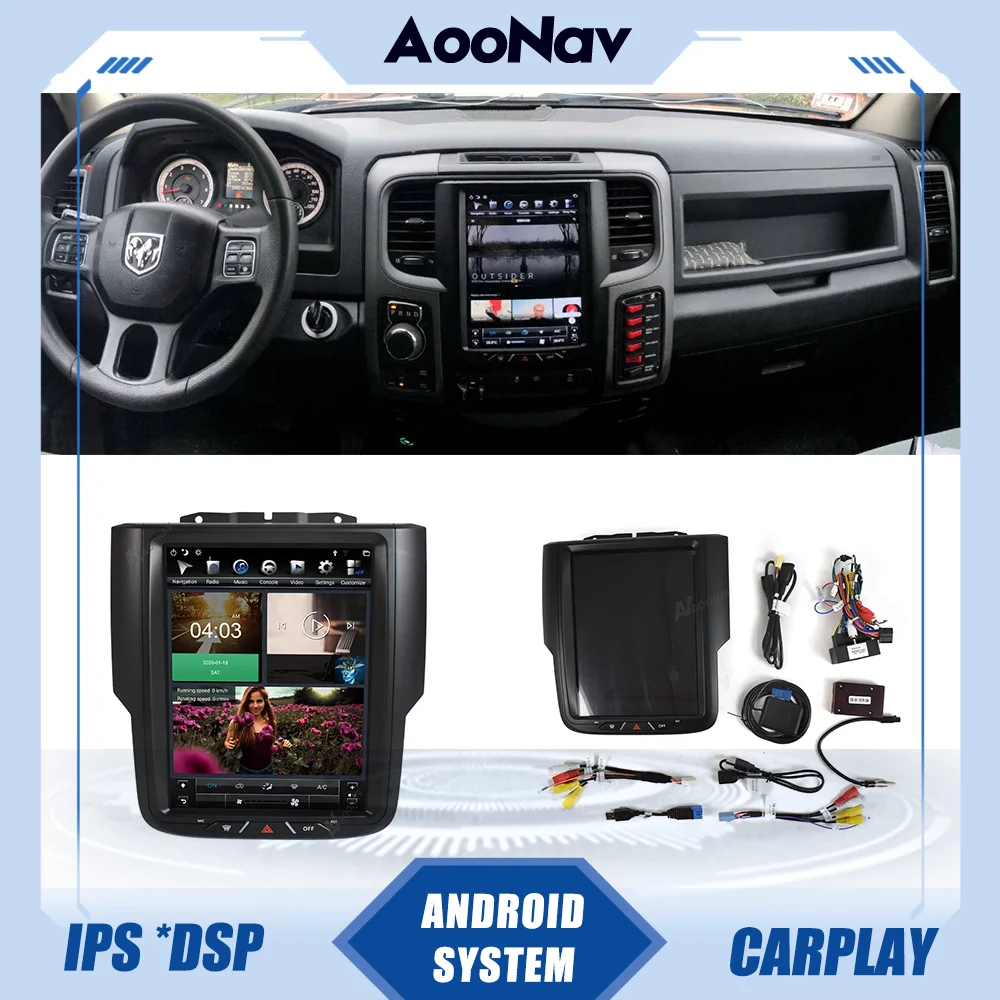 Car Radio For Dodge Ram 1500 2014 2015 2016 2017 2018 Tesla Style