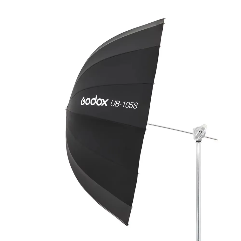 고독스 UB-105S 41인치 105cm 파라볼릭 블랙 반사 우산 스튜디오 조명 우산 (블랙 실버 디퓨저 커버 천 포함)
