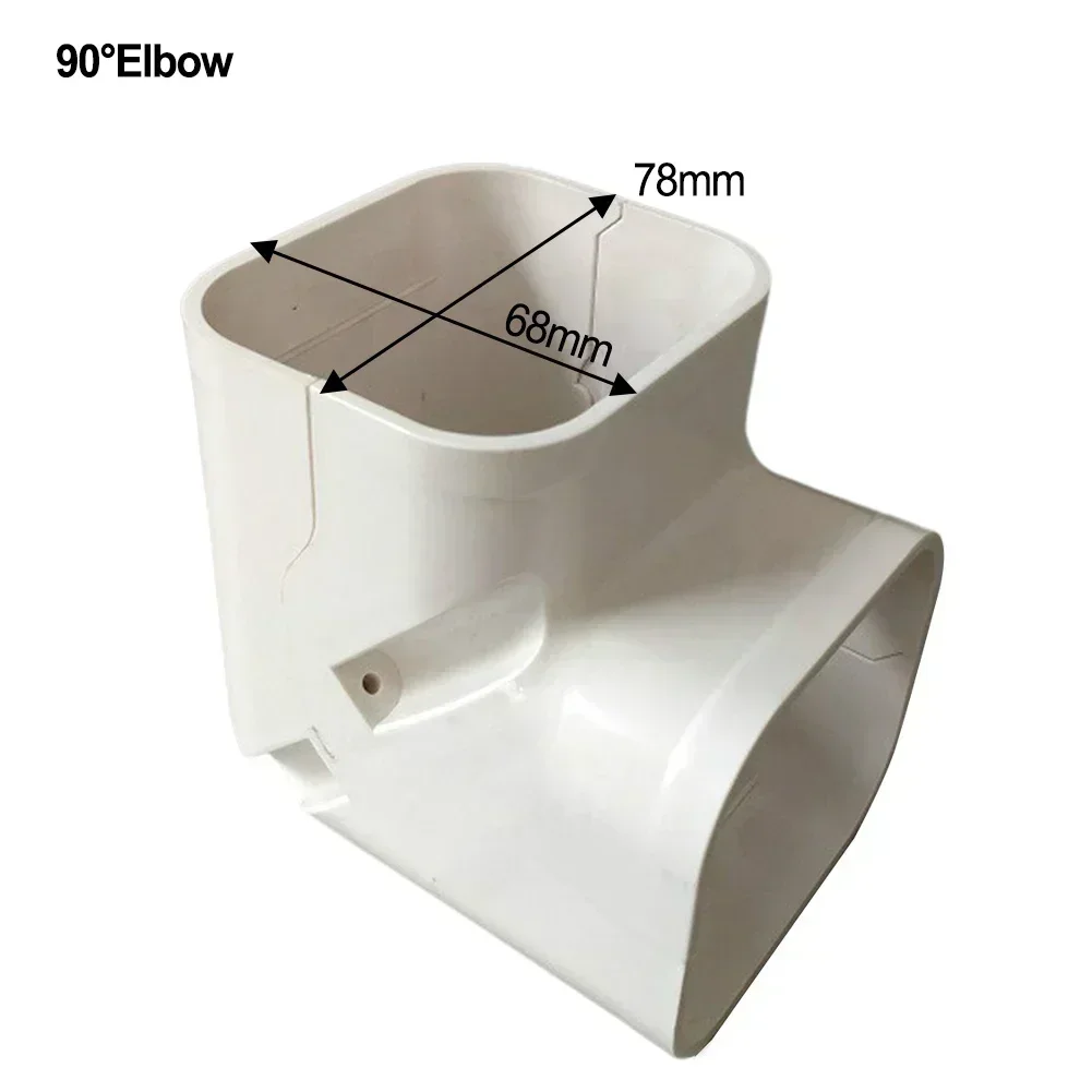 Ducting Ventilation Cover Air Vent Cover Coupling End Cap Cover Indoor Outdoor 135&deg;Flat Elbow