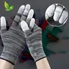 PU Fingers And Palms Gloves Printed Pink Nylon Work Non-Slip Household Labor Protection Gloves For Mechanic Construction 1pair 3