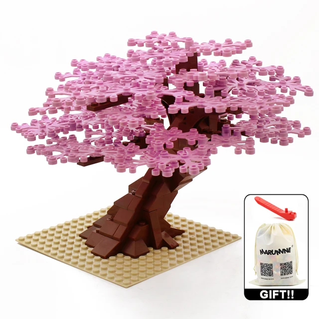 Marumine MOC Bricks Tree Set 205PCS with Plate Model Building Kit Blocks Plant Accessories Grass Parts Decoration Scene Toys 2
