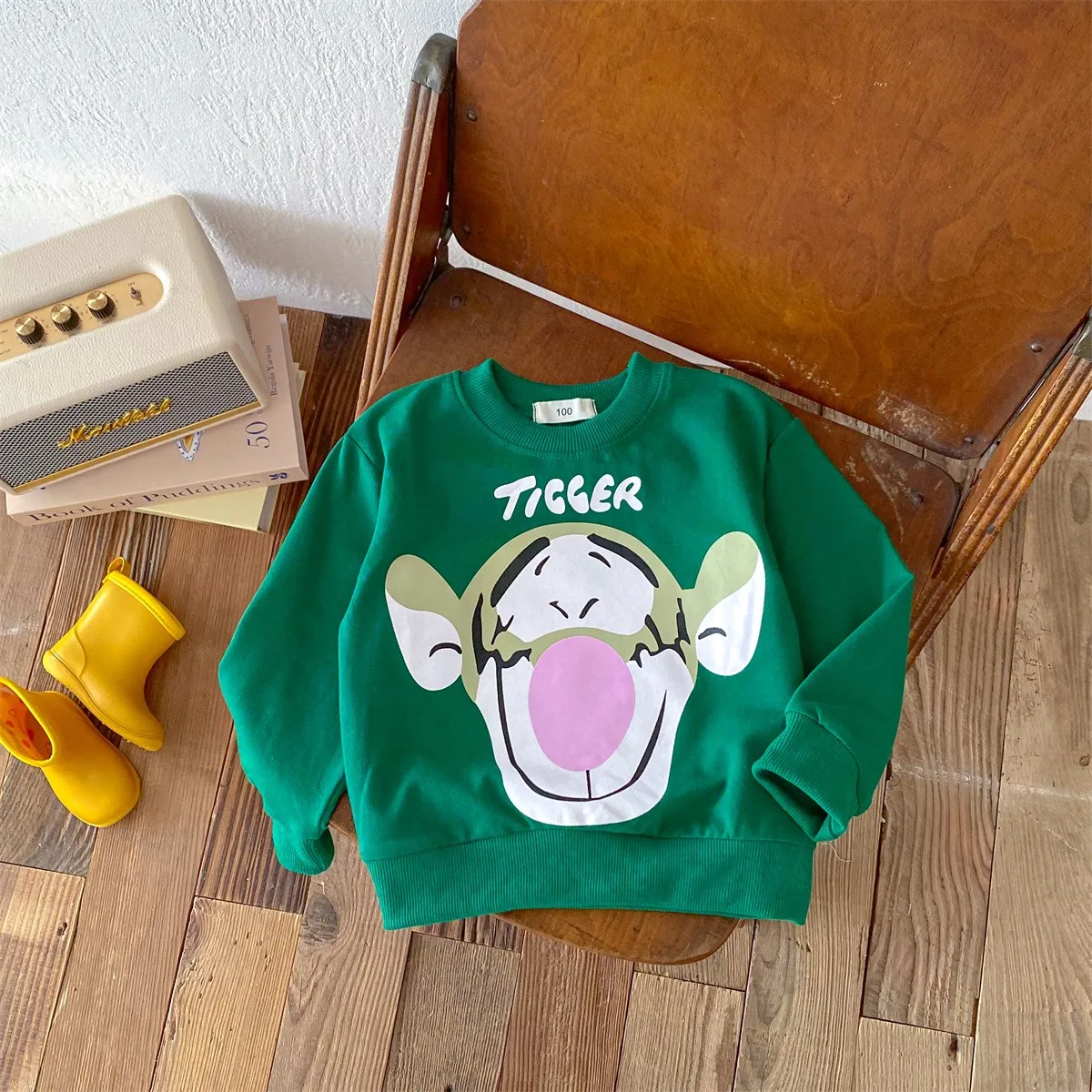 Disney Mickey Mouse Cartoon Print Kids Hoodies, children sweatshirt