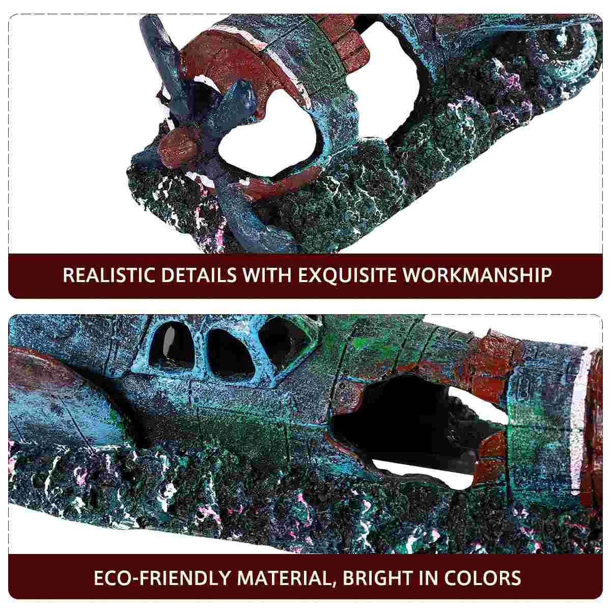 Resin Craft Fish Tank Plane Artificial Plane Wreckage Decor Aquarium Landscape Ornament Size S aquarium plane